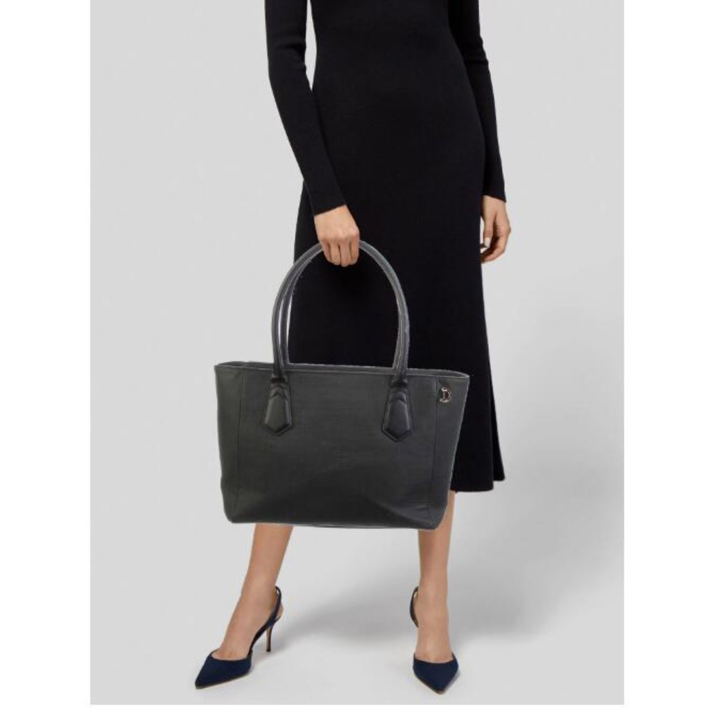 Dagne Dover Coated Canvas Totes Bag, Black